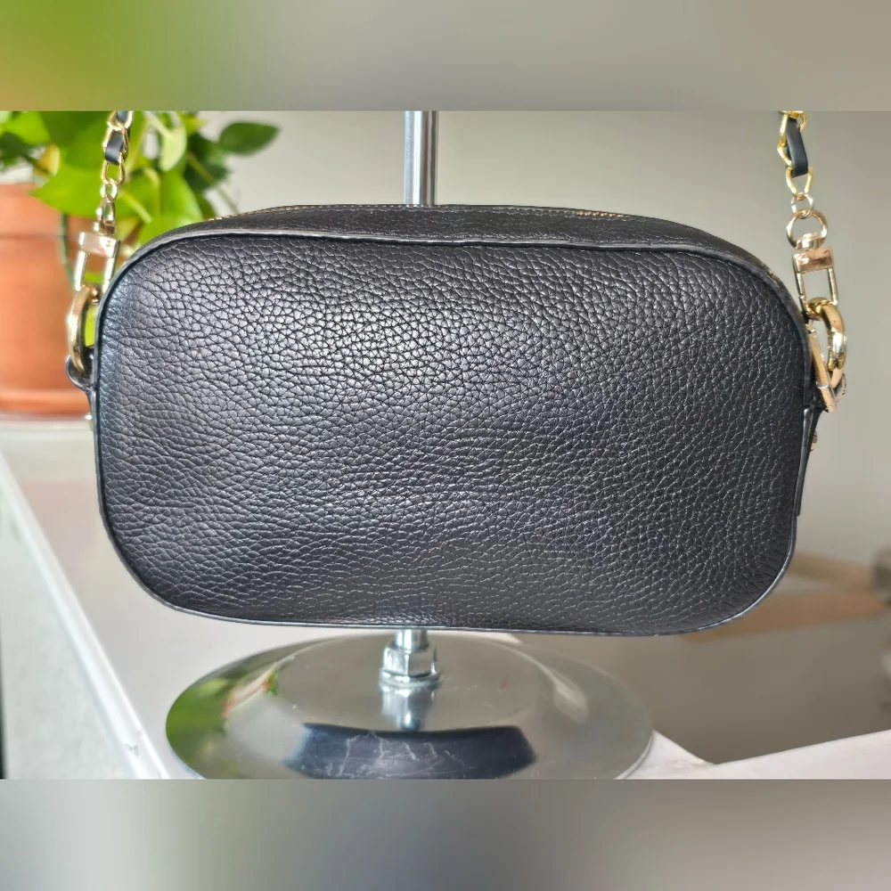 Michael Kors Black Pebbled Leather Camera Style Crossbody Bag